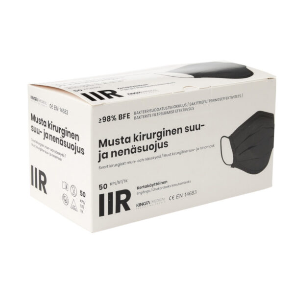 Kasvomaski IIR, musta, 50 kpl/rasia