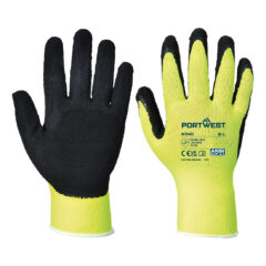 Hi-Vis Grip keltainen musta lateksikäsine 12 paria