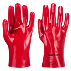 Punainen PVC-suojahansikas 12 paria 27 cm