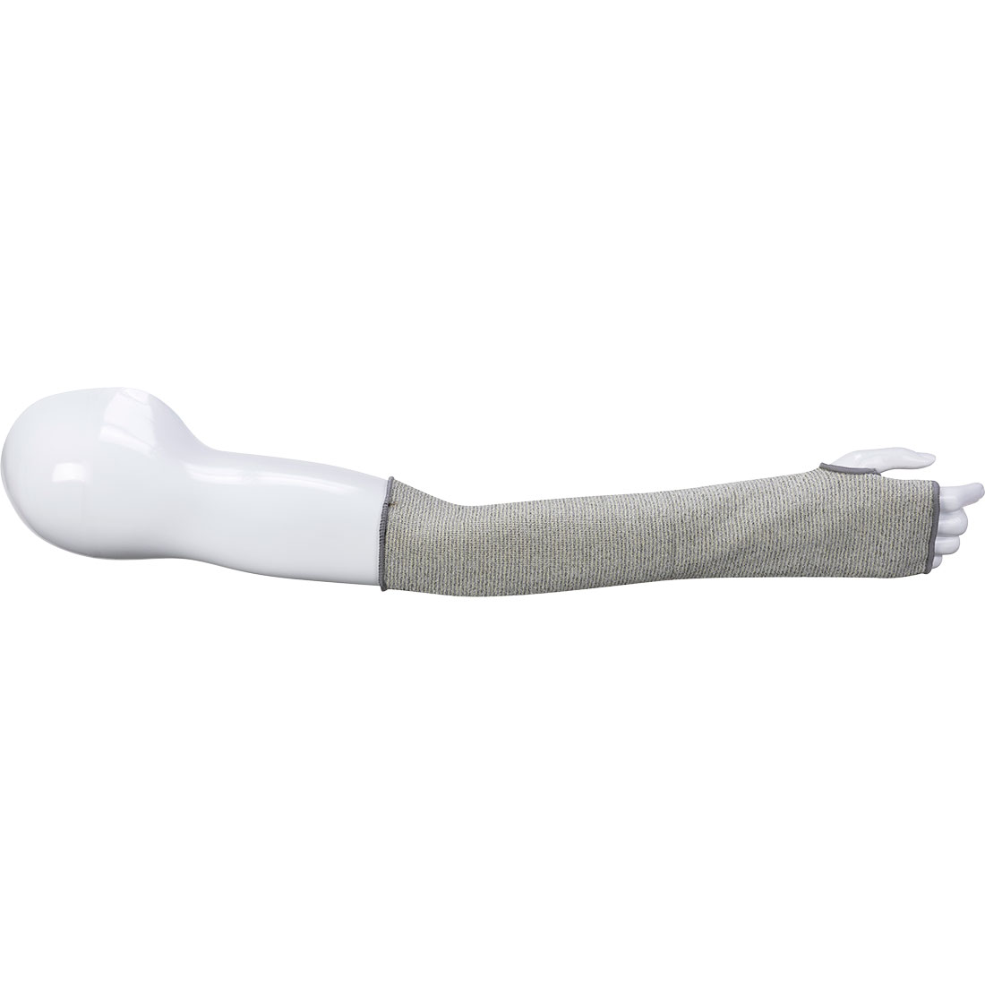 Harmaa 45 cm D-luokan viiltosuojahiha peukaloreiällä