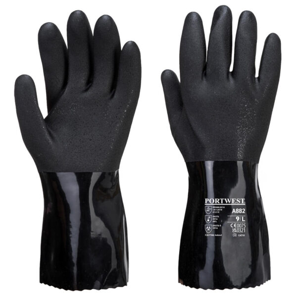 Antistaattiset PVC kemikaalisuojakäsineet ESD