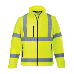 Irrotettavahihainen Hi-Vis Softshell takki (3L)