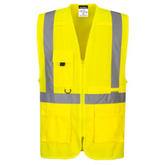 Hi-Vis esimiesliivi tablettitaskulla keltainen EN ISO 20471 Luokka 2
