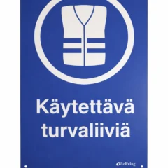 Käytettävä turvaliiviä -kyltti