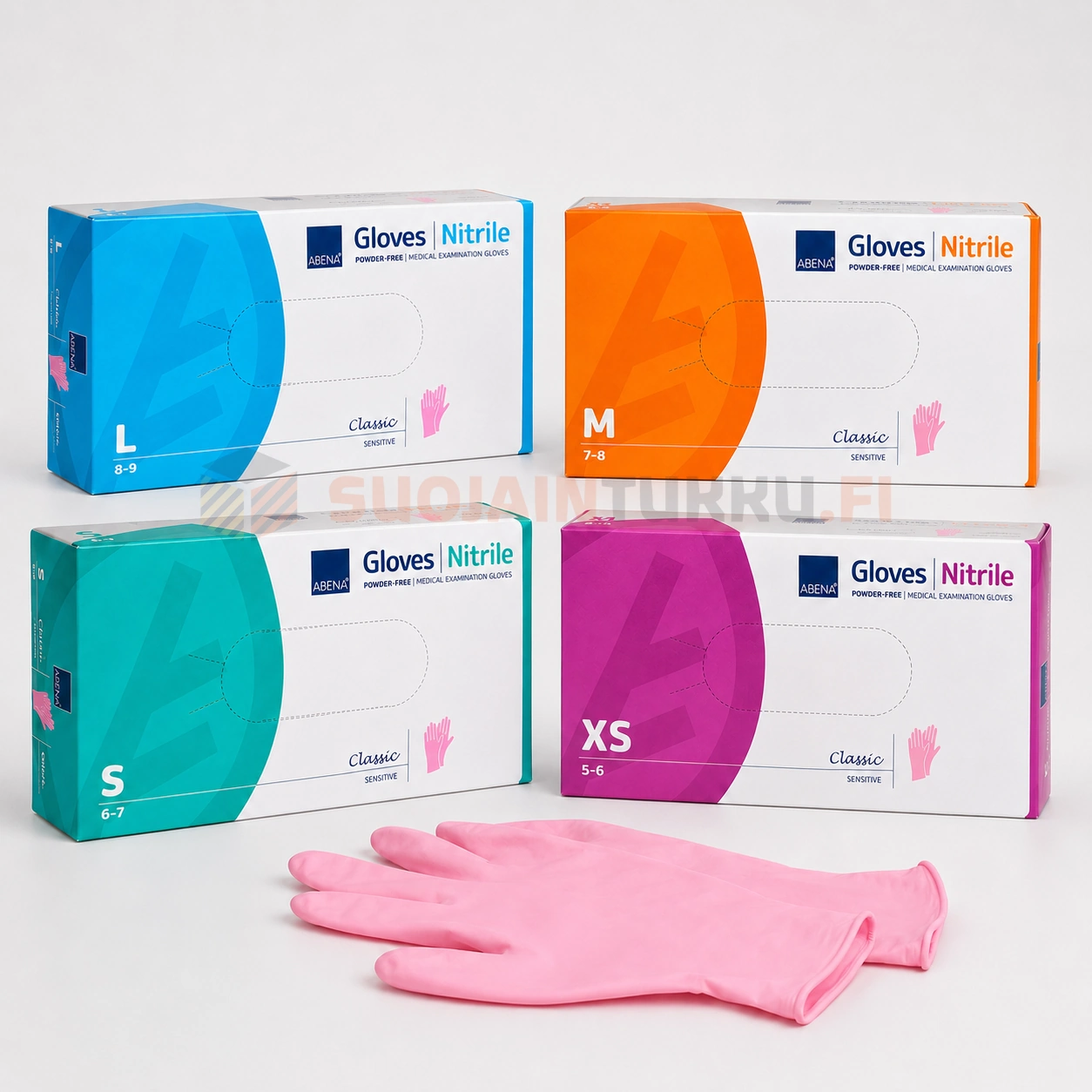 ABENA Classic nitriilikäsine pinkki 100 kpl pakkaus kaikki koot