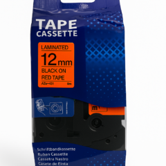 Brother-kirjoitusnauha 12 mm, punainen korvaava Brother TZE-431 tarranauha 12 mm musta teksti / punainen pohja, 8 metriä - non-oem, tarvikekasetti