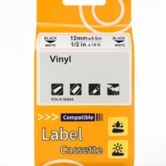 D-kirjoitusnauha Strong/vinyl 12 mm, valkoinen