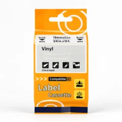 D-kirjoitusnauha Strong Vinyl 19 mm valkoinen, Dymo-yhteensopiva tarvikekasetti 5,5 m
