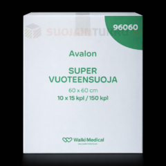 Avalon Super vuoteensuoja 60x60 cm 150 kpl laatikkopakkaus