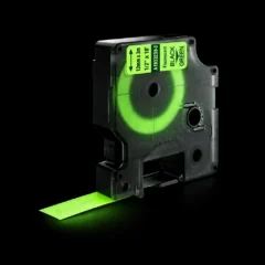 D-kirjoitusnauha 12 mm, vihreä, fluorescent