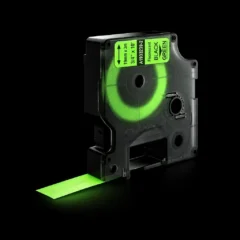 D-kirjoitusnauha 19 mm, vihreä, fluorescent