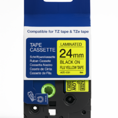 B-kirjoitusnauha 24 mm, fluorocent keltainen - non-oem, tarvikekasetti