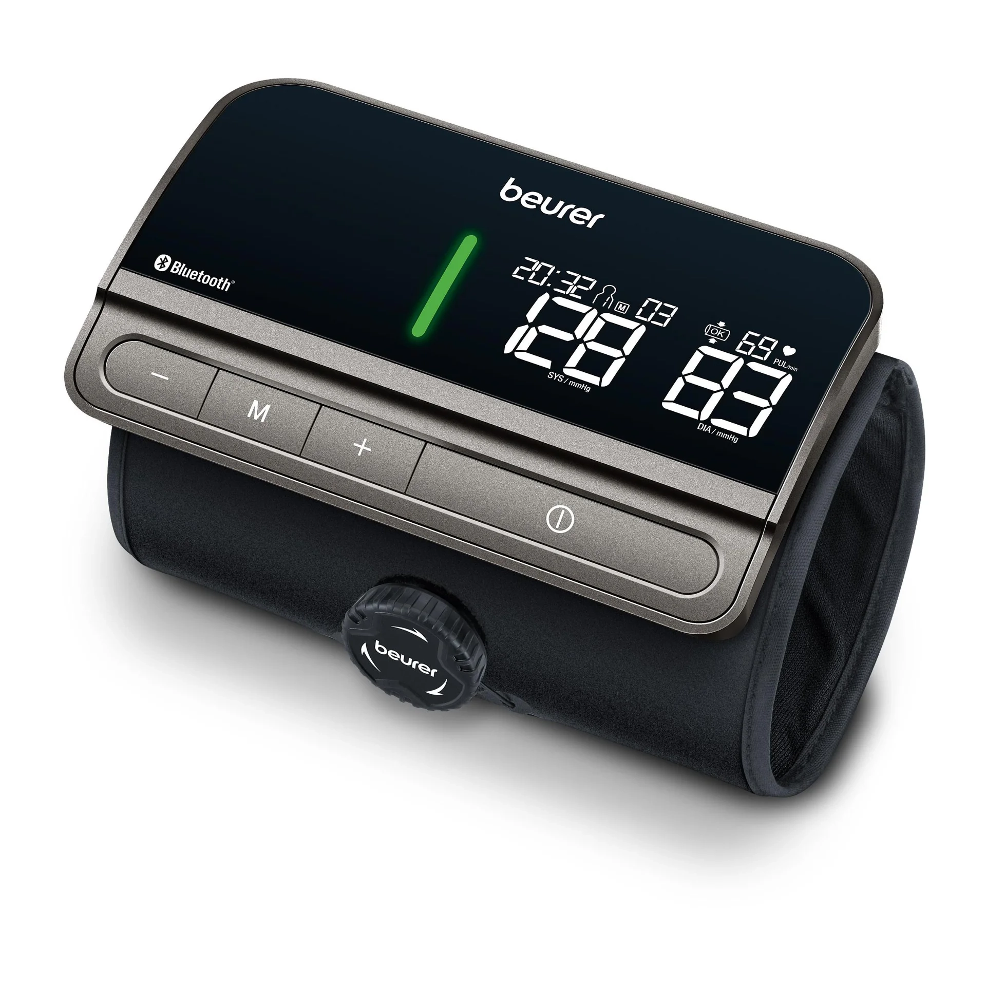 Beurer BM81 easyLock Bluetooth verenpainemittari mustalla XL-näytöllä ja integroidulla olkavarsimansetilla