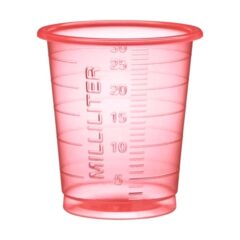 Lääkelasi 30ml punainen asteikolla 4,2cm Ø3,8cm 80kpl