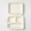 ABENA GASTRO 3-osainen bagassi take away -rasia avattuna ylhäältä kuvattuna