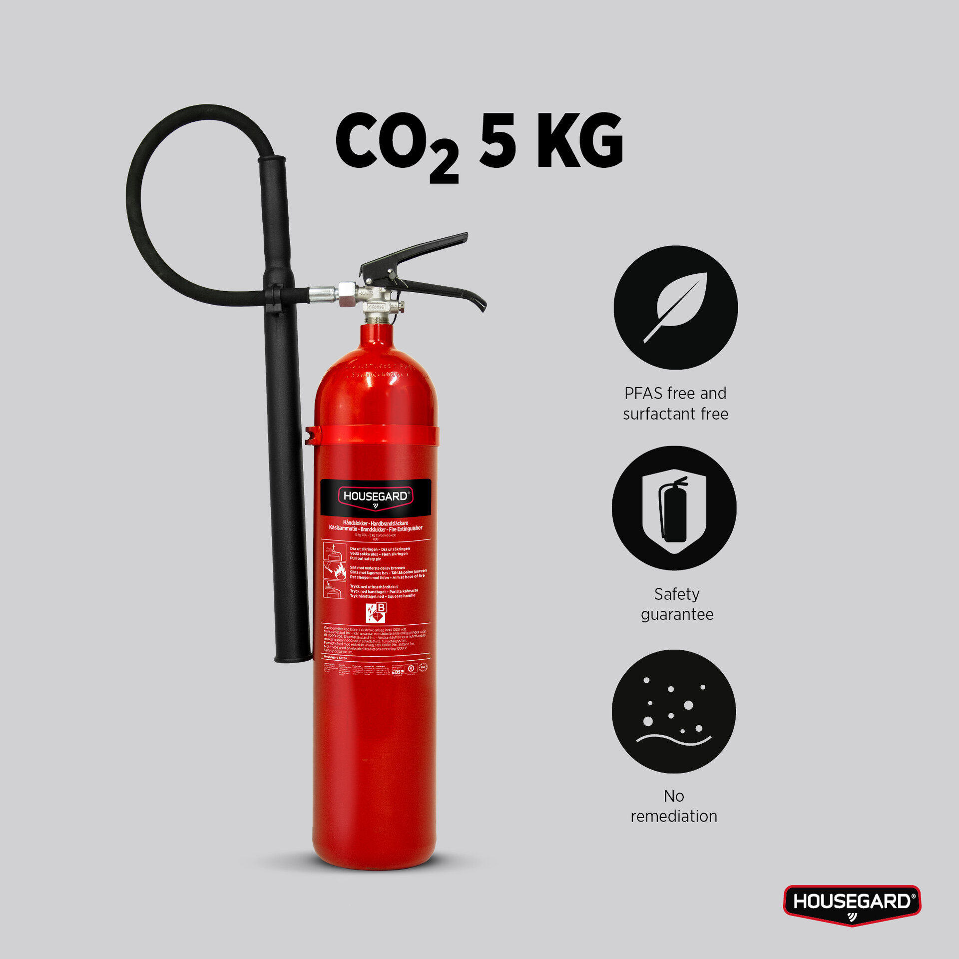 Hiilidioksidisammutin Housegard 5 kg - Image 2