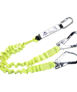 Kaksipäinen Y-joustoturvaköysi nykäyksenvaimentimella