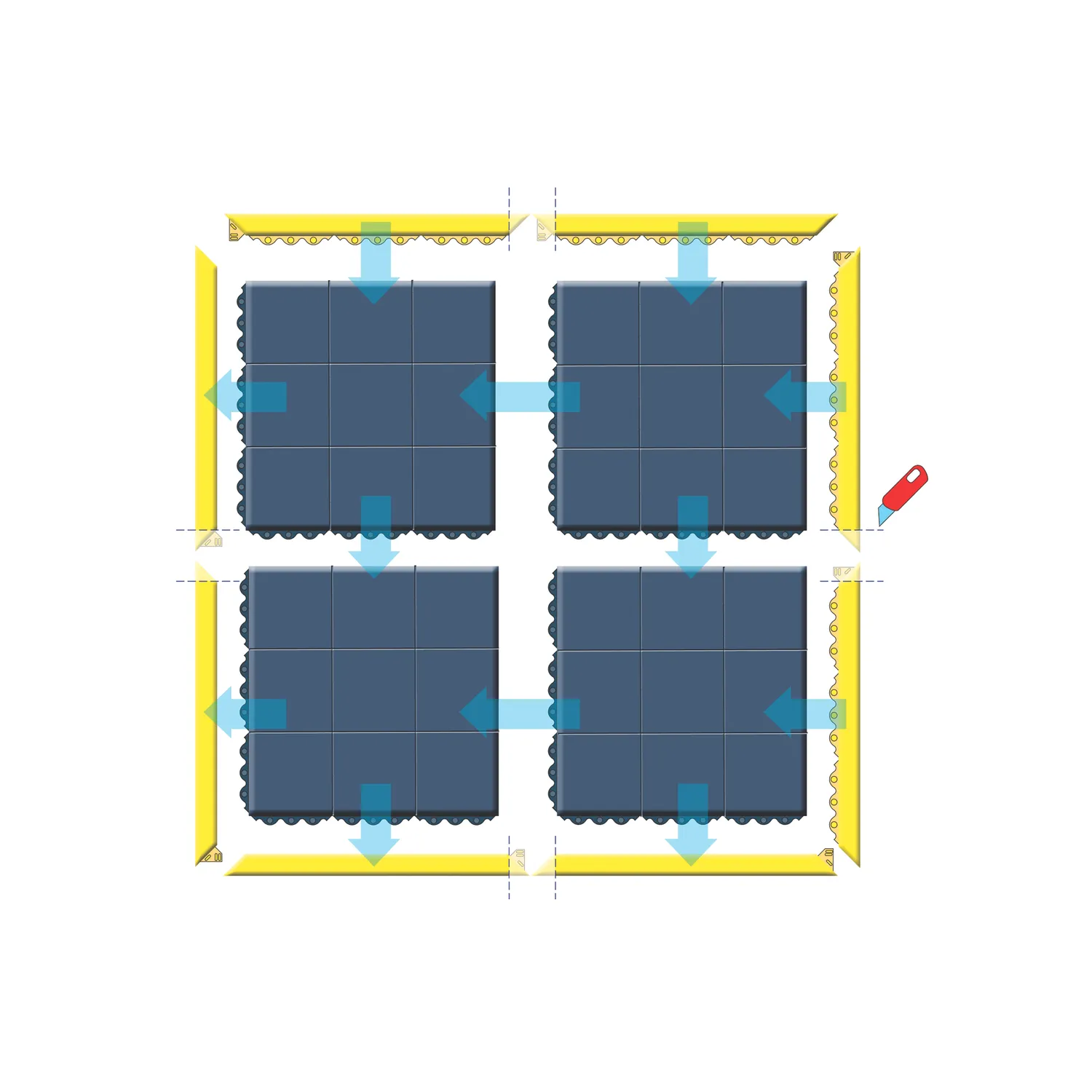 Cushion Ease Solid™ ESD 558 Notrax moduulimatto 91cm x 91cm Musta - Image 5