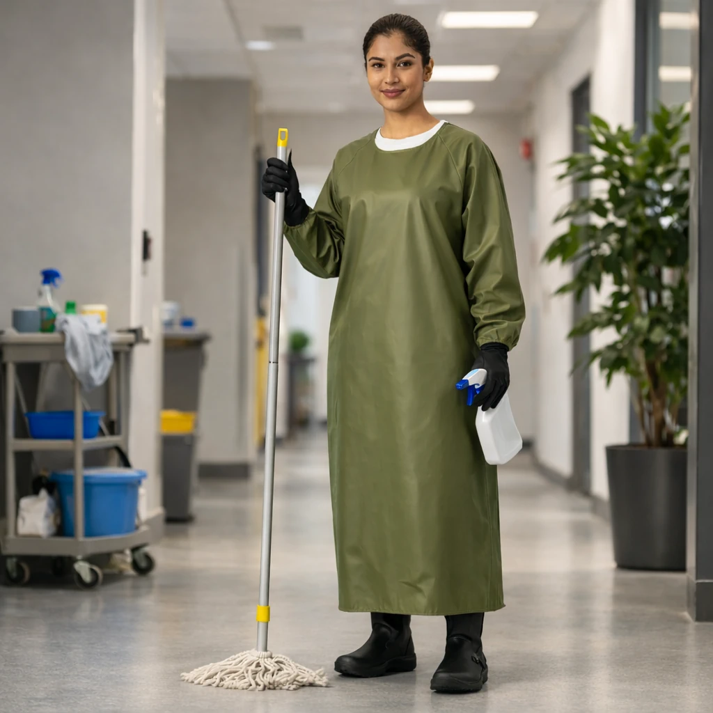 PU-materiaalinen suojaessu hihoilla