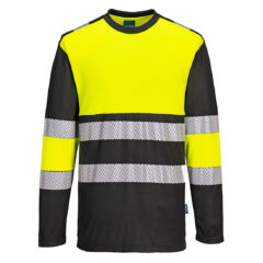 PW3 Hi-Vis pitkähihainen paita (luokka 1) - Keltainen/Musta, 4XL