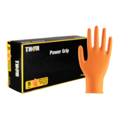THOR Power Grip nitriilikäsine 50 kpl/rasia - S, Oranssi