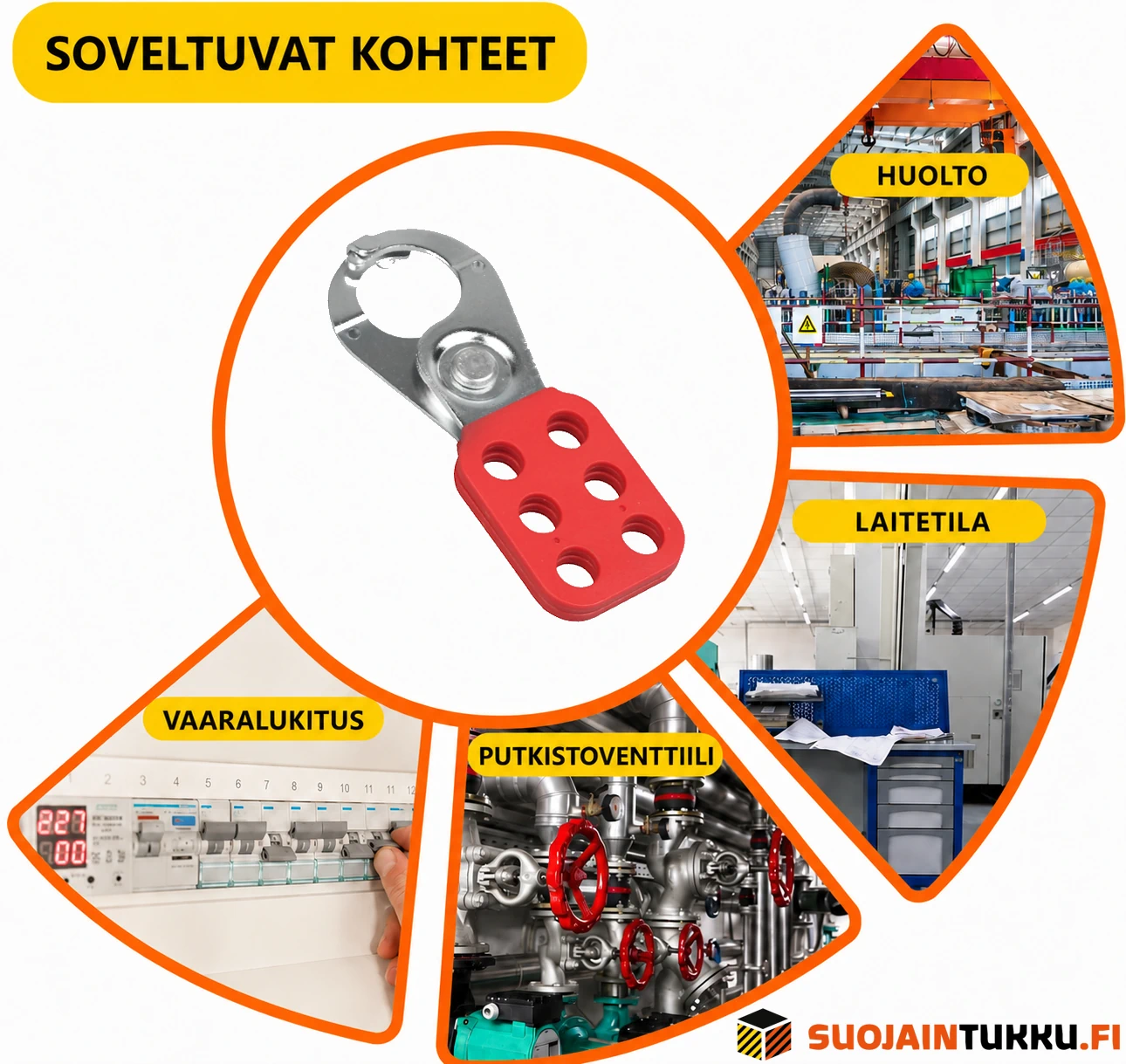 Teräksinen LOTO turvahakanen energianerotukseen