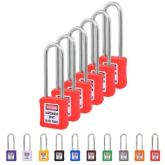 Lockout Tagout turvalukko 75 mm 6 kpl setti