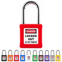 Lockout Tagout turvalukko 38 mm sangalla eri väreissä
