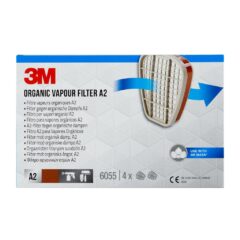 3M™ orgaanisten höyryjen suodatin 6055, A2 4 paria PKT (6000 ja 7000-sarjan naamarien kanssa sopiva)
