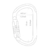 Petzl VULCAN teräskarabiinin mitat 10 x 4,9 cm
