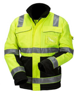 Huomiovärinen talvitakki kelta/musta EN 20471 Lk.2 - 4076