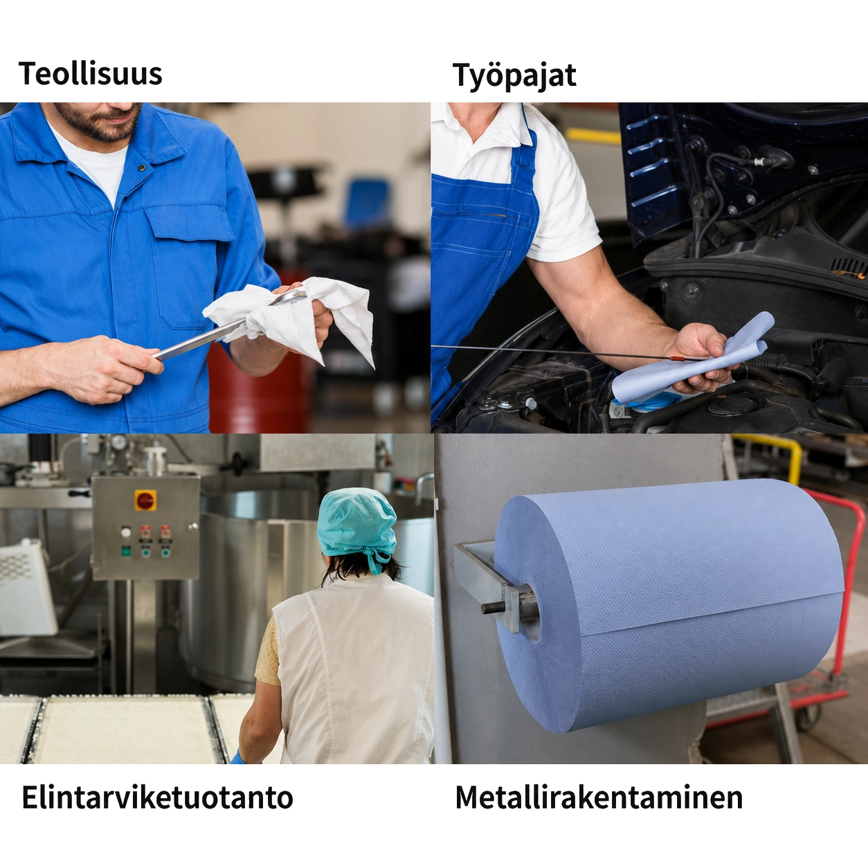 Sininen Hygoclean-teollisuuspyyherulla ammattikäyttöön
