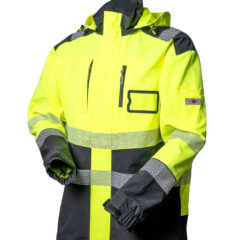 Huomiovärinen Stretch takki kelta/musta EN 20471 Lk.2