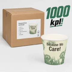 GASTRO kompostoituva kahvikuppi 10/12 cl paperi/PLA, 1000 kpl tukkupakkaus ja yksittäinen FSC-sertifioitu kuumakuppi