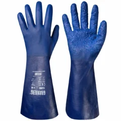 Kalastajankäsineet, Nitriiliä, karhea rouhepinnoite, puuvillavuori EN1186 rasvaiset elintarvikkeet