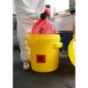 Keltainen 361 litran overpack-tynnyri kierrettävällä kannella