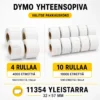 Dymo 11354 yhteensopiva yleistarra 32 x 57 mm, 4 tai 10 rullan pakkausvaihtoehdot