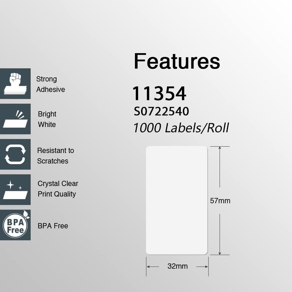 Dymo LW Yhteensopivat monikäyttöiset tarrat värillinen, 57 mm x 32 mm 6-pack - Image 4