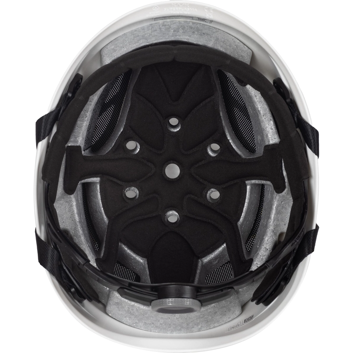 KASK Superplasma AQ valkoisen työkypärän sisäosa ja monipistehihnasto