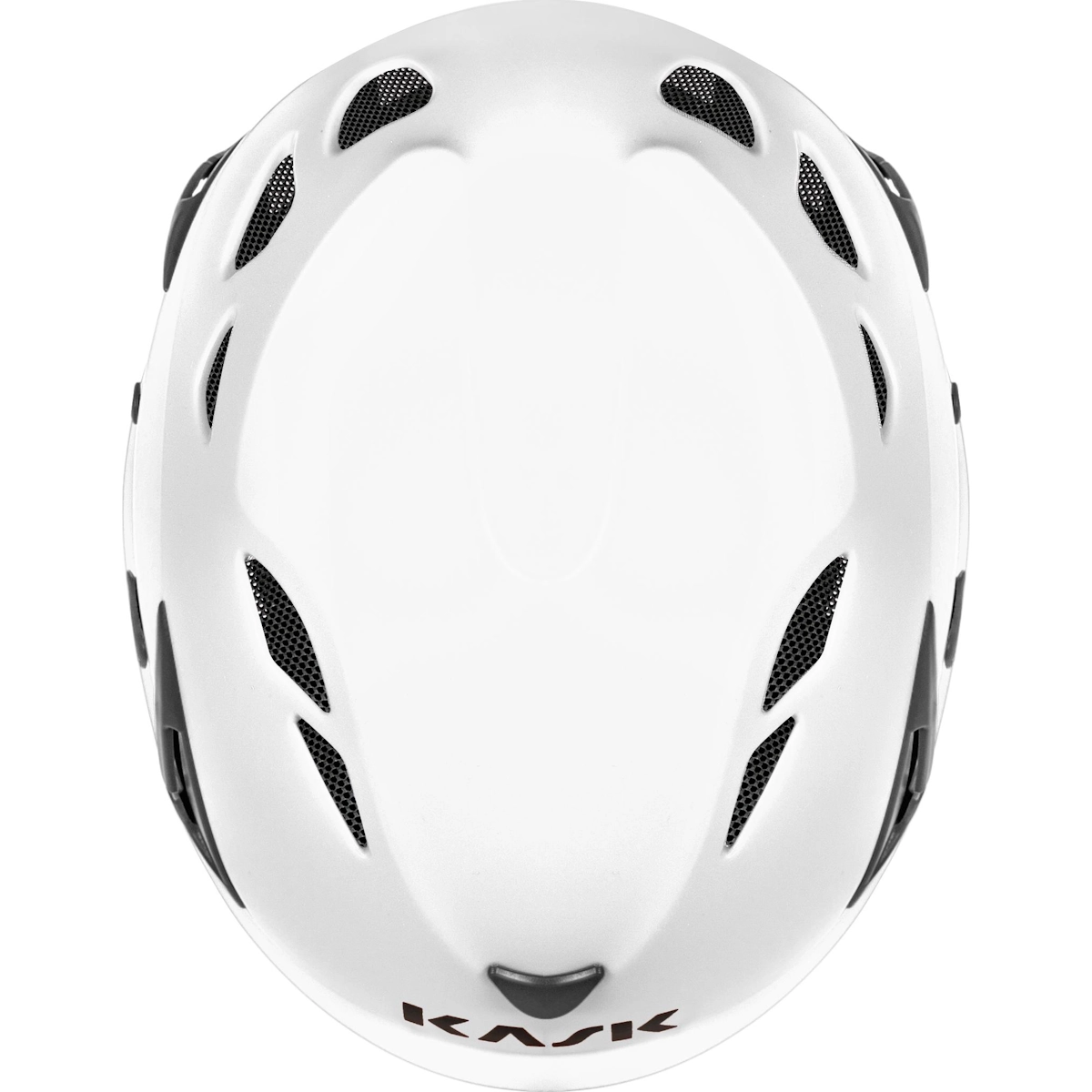 KASK Superplasma AQ valkoinen työkypärä ylhäältä – 10 tuuletusaukkoa