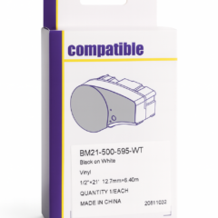 Brady yhteensopiva M21 B-595 vinyyliteippi 12.05mm x 6,4m Valkoinen
