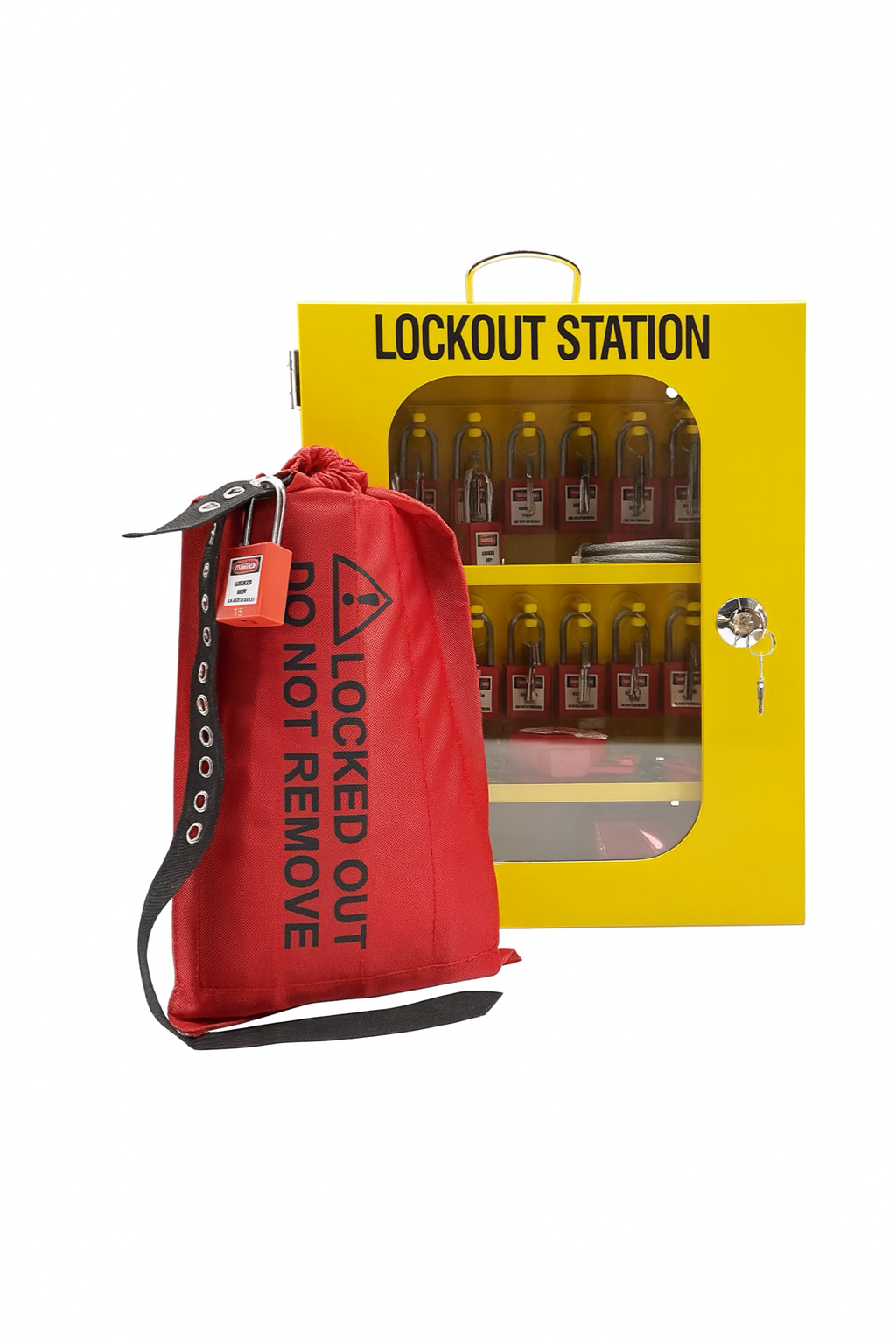 Lockout lukkoasema metallikaapilla 80-osainen