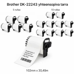 Brother DK-22243 yhteensopiva jatkuva tarra 102 mm × 30,48 m