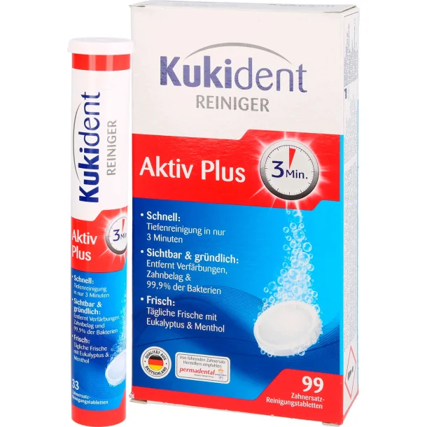 Kukident hammasproteesin puhdistustabletti 33kpl/tuubi 3-pack