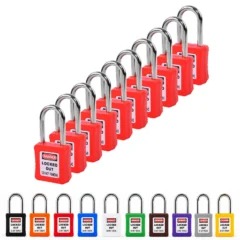 Lockout Tagout turvalukko 38 mm sangalla eri väreissä 10 kpl