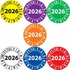 Vuositarkastustarra 2026 tarkastusplaketti kaikki värit