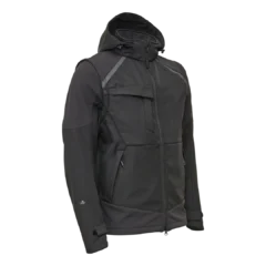 Tuulenpitävä musta softshell-työtakki ammattilaisille