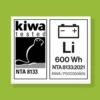 Kiwa testattu 600 Wh akuille sopiva palosammutin