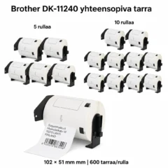 Brother DK-11240 yhteensopivat tarrat 102 × 51 mm, 600 tarraa/rulla