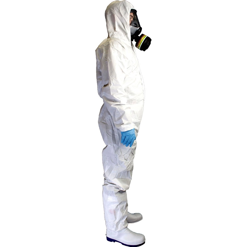Chemsplash Eka 55 valkoinen antistaattinen suojapuku sivulta